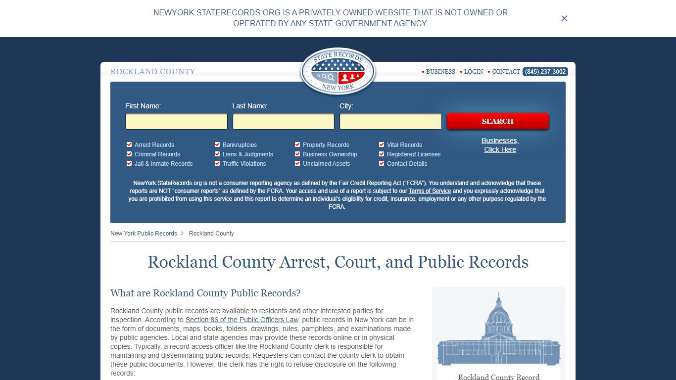 Rockland County Arrest, Court, and Public Records